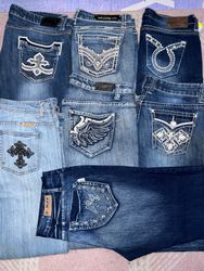 Y2K Bestickte Jeanshose