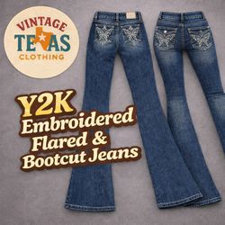 Y2K Embroided Flared and Bootcut Jeans 0002