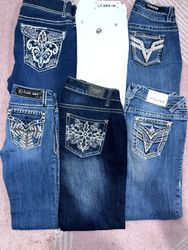 Y2k Stickerei Jeans Capri