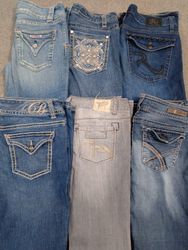 HD1286 Ladies Y2K Embellished Flared Jeans