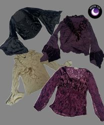 Y2K Gothic Witchy Ruffle Tops (M-947)