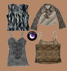 Y2K Euro Mesh Tops mix ft Animal Prints (M-954)