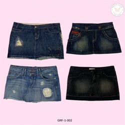 Y2K Blue Wash Denim Micro Mini Skirt (GRF-1-002)