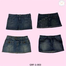 Vintage Y2K Denim Mini Skirt – Early 2000s Fit (GR..