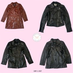 Veste en cuir noir vintage Y2K – Style street clas..