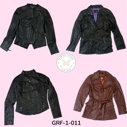 Vintage Y2K Leather Biker Jacket – Statement Outer..
