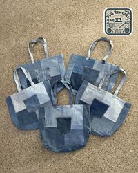 Sac fourre-tout en denim patchwork recyclé