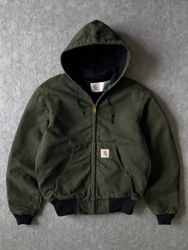 Carhartt rework style green hooded jackets