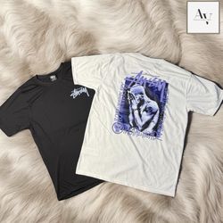 T-shirt blanc et noir metalheadz relooké par Stuss..