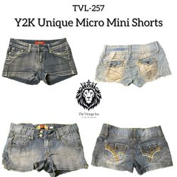 Y2K Denim Micro Mini Shorts (TVL-257)