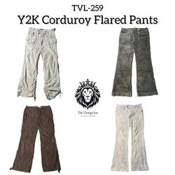 Y2K Corduroy Flare Pants (TVL-259)