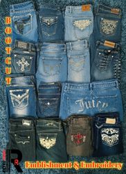 Mix Brands Emblishment & Embroidery Bootcut-Jeans