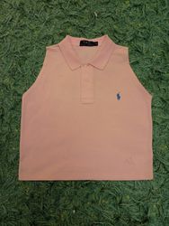 Upcycled Ralph Lauren ärmellose Crop Tops
