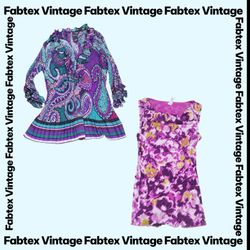 (FV-845) Y2K Purple Floral Tops