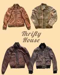 Veste en cuir de style bomber tendance (Th/065)