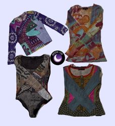 Y2K Euro Graphic Mesh Tops Mix (M-963)