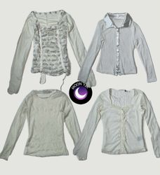 Y2k Klassische Weiße Mesh Tops ft Cache Cache