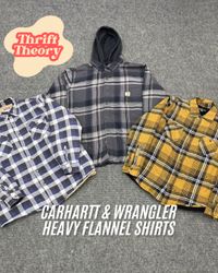 Carhartt & Wrangler Heavy Flannel Shirts - (08/01)