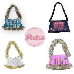 Y2k upcycled juicy couture bags with fur (E)