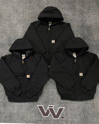 Carhartt umgestalteter Stil schwarze aktive Jacken..