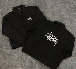 Stussy Überarbeitung Stil schwarze Detroit Jacke