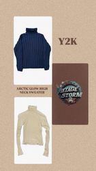 Y2K Arctic Glow High Neck Sweater