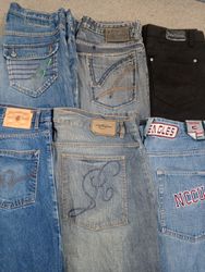 HD1296 Men Baggy Designer Jeans