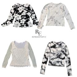 Y2K Cute Vibe Long Sleeve Tops RE-2722