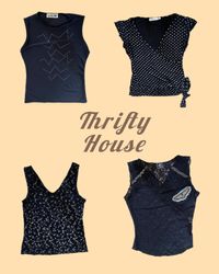 Gothic All Black Y2k Tops(TH/075)