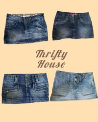 Saia Mini de Denim Sólido Y2k(TH/077)