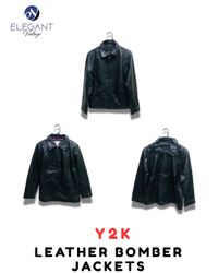 Y2Kレザー ボンバージャケット - EV1916