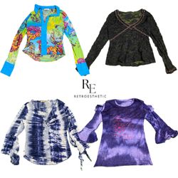 Y2K Oceanic Vibe Magliette a Manica Lunga RE-2725