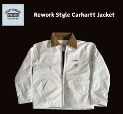 Carhartt rework style white Detroit jacket