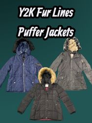 Y2K Fur Lines Puffer Jackets - (10/01)