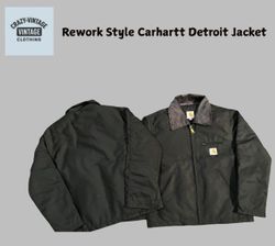 Carhartt rework style black Detroit jacket