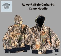 Carhartt rework style real tree hooded jacket
