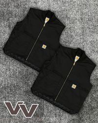 gilets noirs Carhartt retravaillés #10126