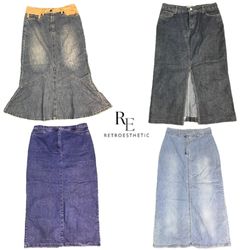 Gonne lunghe in denim Y2K London Girl RE-2730