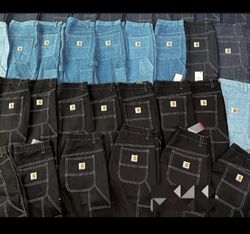 Carhartt rework style black and blue jorts