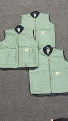 CARHARTT GILLET GREEN REWORK STYLE