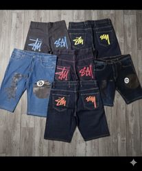 Stussy printed rework style mix jorts