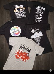 T-shirt miste in stile rework stampate Stussy