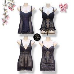 Y2K Black Rave Baby Doll Tops