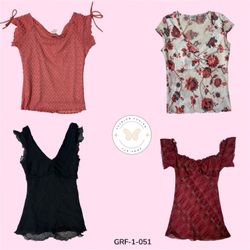 Y2K Sheer Poly Blouse – Soft Glam Vintage Fit (GRF..