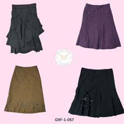 Vintage Y2K Wool Skirt – Classic A-Line 2000s Styl..