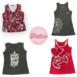 Vintage Black Studded Crown Graphic Sleeveless Ret..