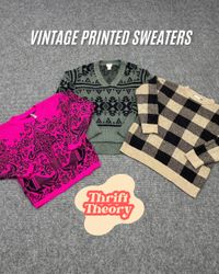 Vintage Printed Sweaters - (12/01)