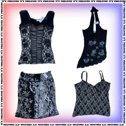 Conjunto de Flores Escuras - Blusas, Vestidos, Sai..