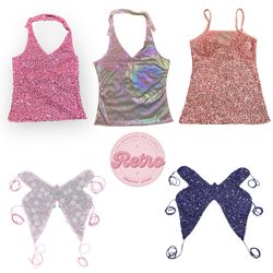 Y2K Chick inspired Cami/Halter/Butterfly Tops (R)