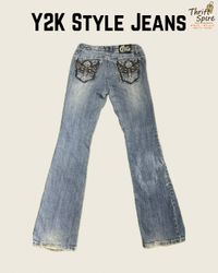 Y2Kスタイルのヘビーエンベリッシュドジーンズ - [0370]